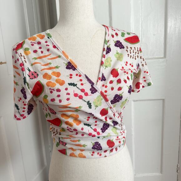 Lisa Says Gah Farmer's Market Wrap Top Size Small - Picture 2 of 4